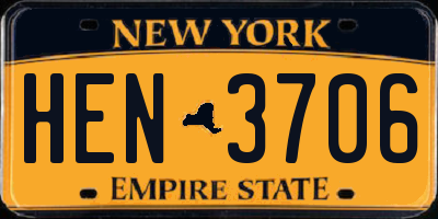 NY license plate HEN3706