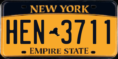 NY license plate HEN3711
