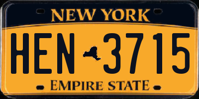 NY license plate HEN3715