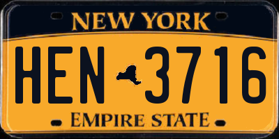 NY license plate HEN3716