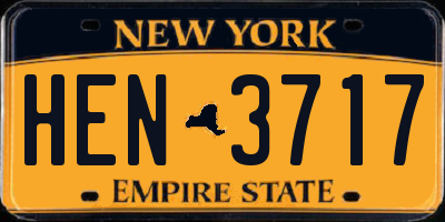 NY license plate HEN3717