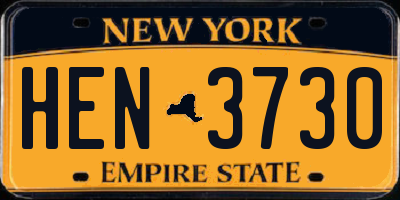NY license plate HEN3730
