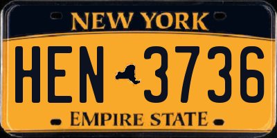 NY license plate HEN3736