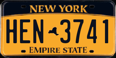 NY license plate HEN3741