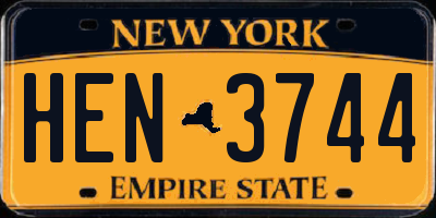 NY license plate HEN3744