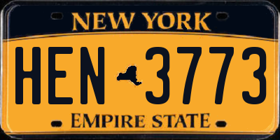NY license plate HEN3773