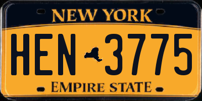 NY license plate HEN3775