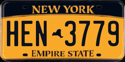 NY license plate HEN3779