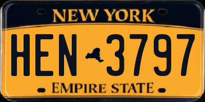 NY license plate HEN3797