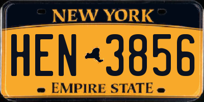 NY license plate HEN3856