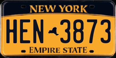 NY license plate HEN3873