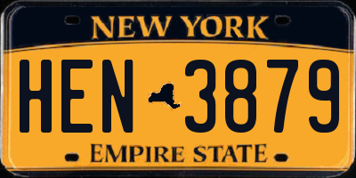 NY license plate HEN3879