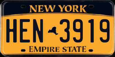 NY license plate HEN3919