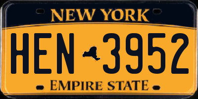 NY license plate HEN3952