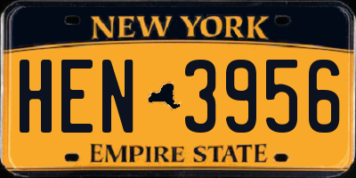 NY license plate HEN3956