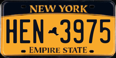 NY license plate HEN3975