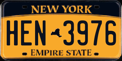 NY license plate HEN3976