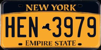 NY license plate HEN3979