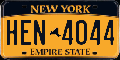 NY license plate HEN4044