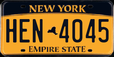 NY license plate HEN4045