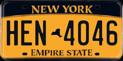 NY license plate HEN4046