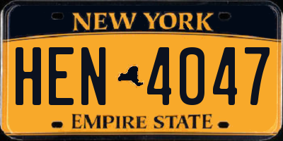 NY license plate HEN4047