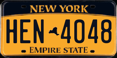 NY license plate HEN4048