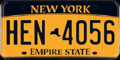 NY license plate HEN4056