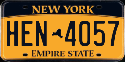 NY license plate HEN4057