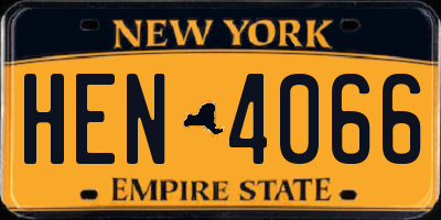 NY license plate HEN4066