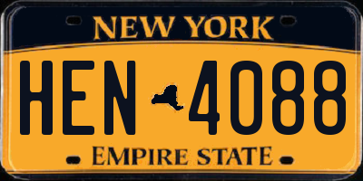 NY license plate HEN4088