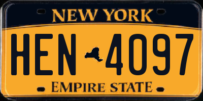 NY license plate HEN4097