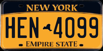 NY license plate HEN4099
