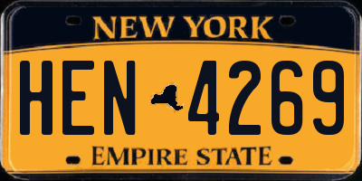 NY license plate HEN4269