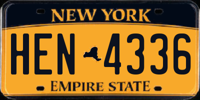 NY license plate HEN4336