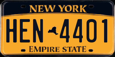 NY license plate HEN4401
