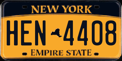 NY license plate HEN4408