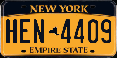NY license plate HEN4409