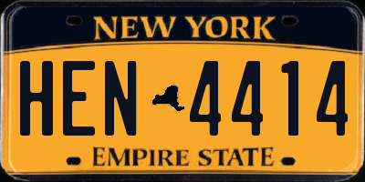 NY license plate HEN4414