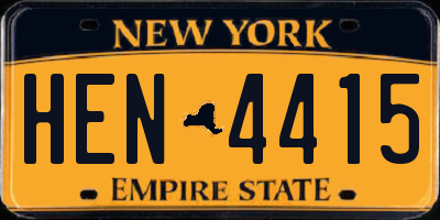 NY license plate HEN4415