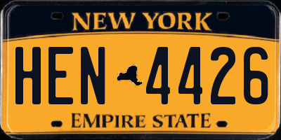 NY license plate HEN4426