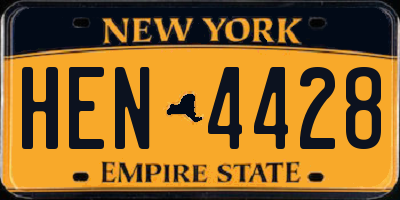 NY license plate HEN4428