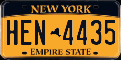 NY license plate HEN4435