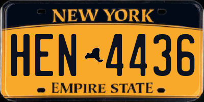 NY license plate HEN4436