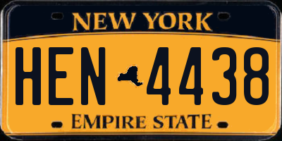 NY license plate HEN4438