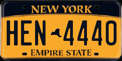 NY license plate HEN4440