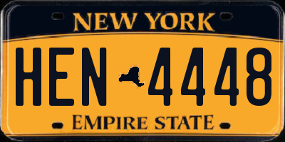 NY license plate HEN4448