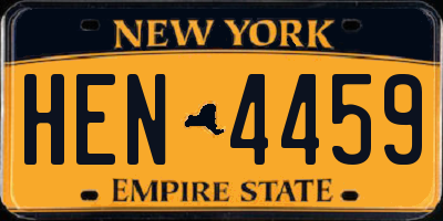 NY license plate HEN4459