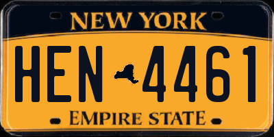 NY license plate HEN4461