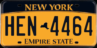 NY license plate HEN4464